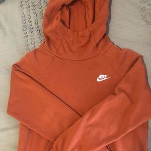 burnt orange nike funnel neck hoodie